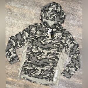 CAT Caterpillar Large Hooded Pullover Top Camo Camouflage Solar Block Plus Grey